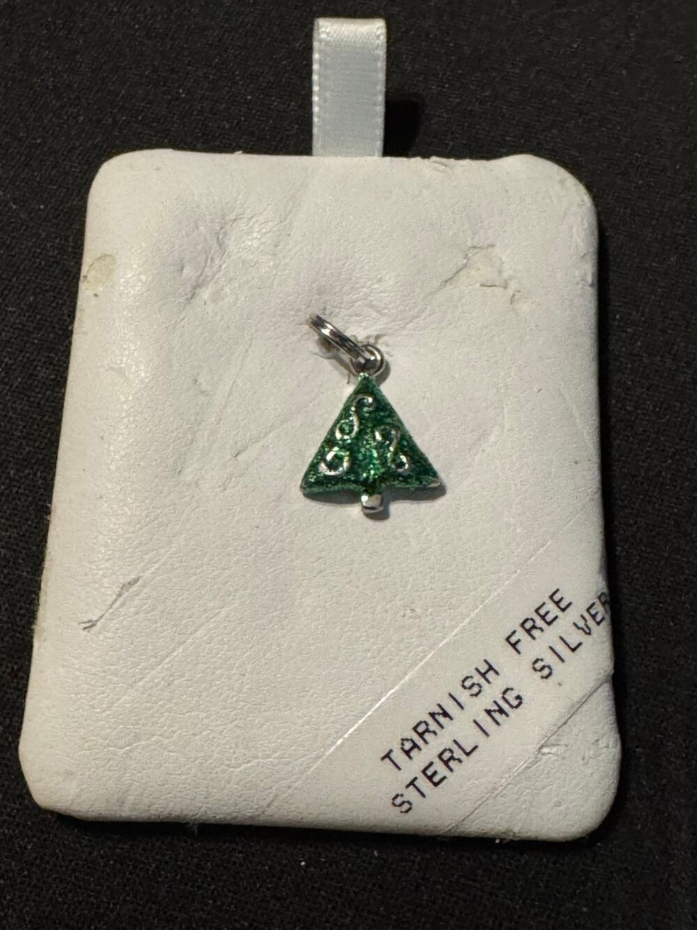 925 Sterling Christmas Tree Charm on Card